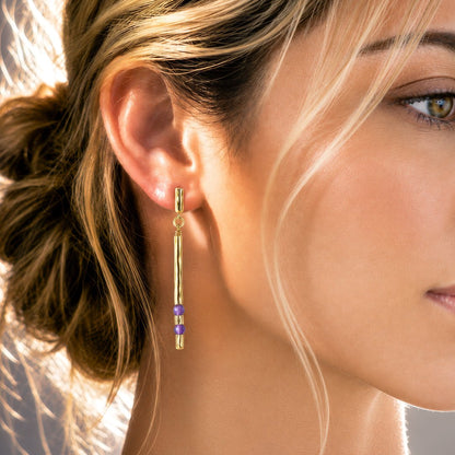 Urban Equestrian  Prism - Linea Amethyst Equestrian Earring