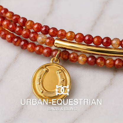 Urban Equestrian  Prism - Linea Carnelian Equestrian Earring