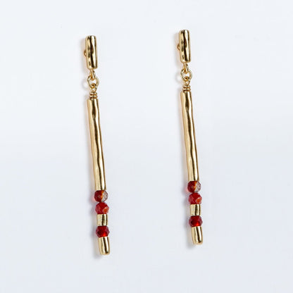 Urban Equestrian  Prism - Linea Carnelian Equestrian Earring