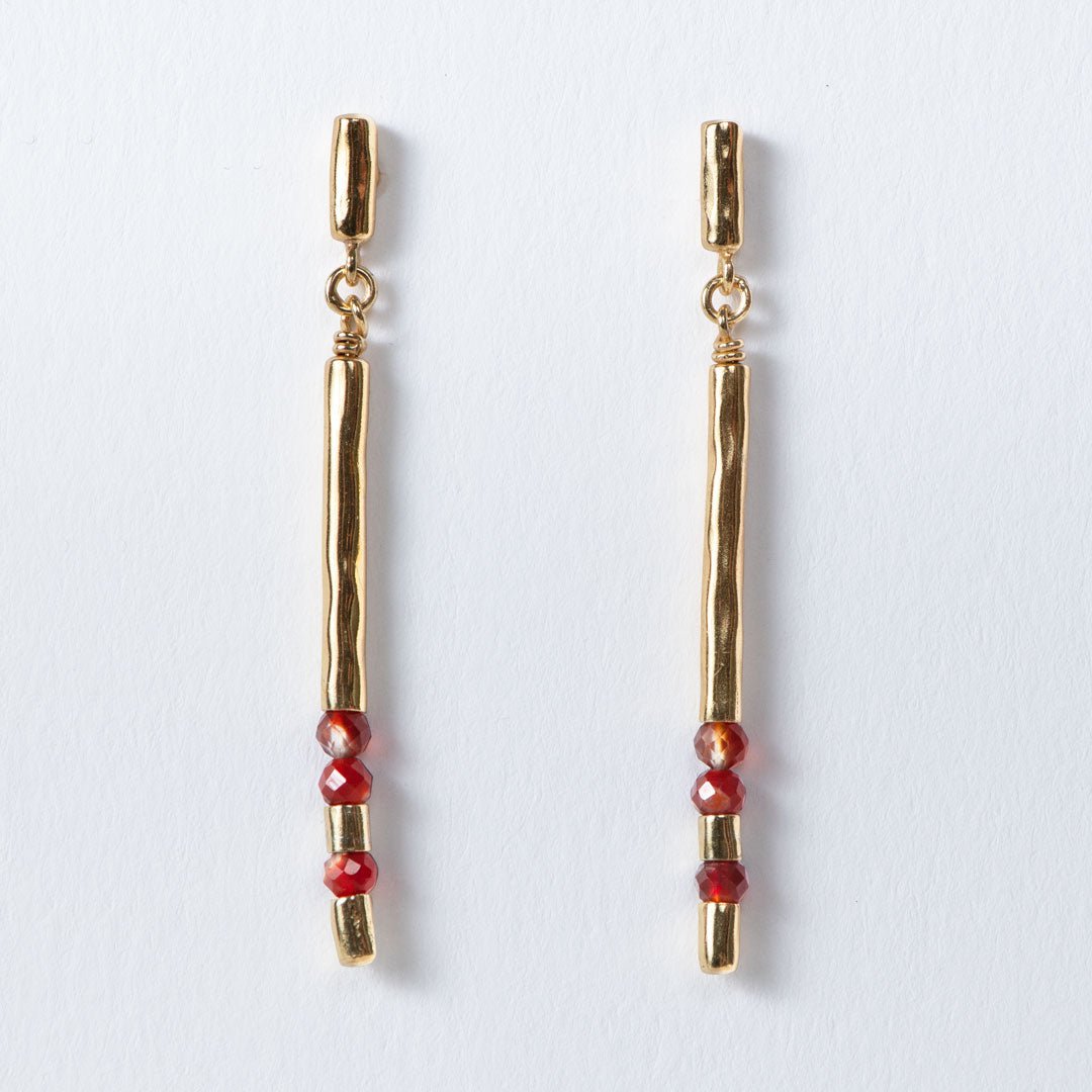 Urban Equestrian  Prism - Linea Carnelian Equestrian Earring