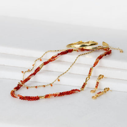 Urban Equestrian  Prism - Linea Carnelian Equestrian Earring
