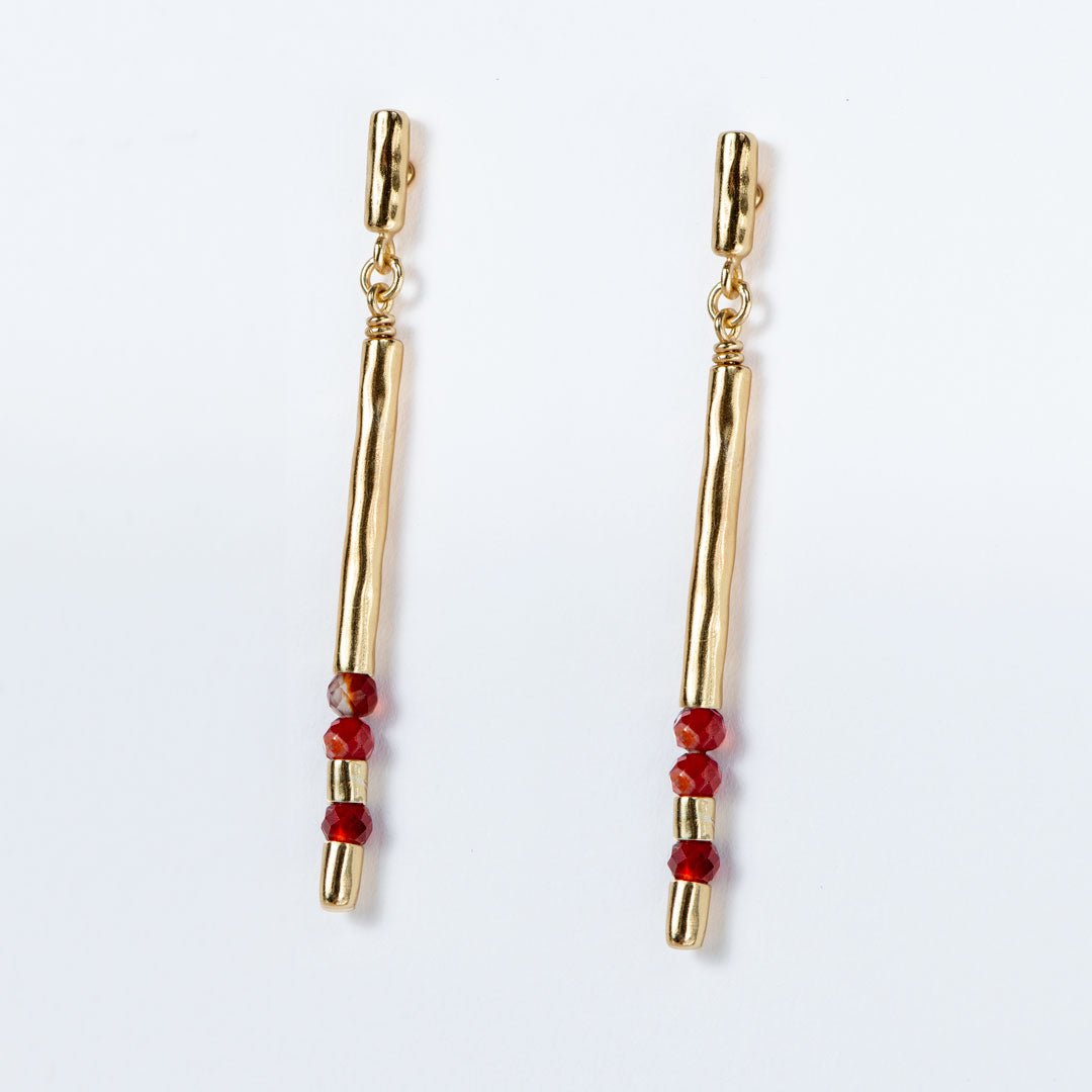Urban Equestrian  Prism - Linea Carnelian Equestrian Earring