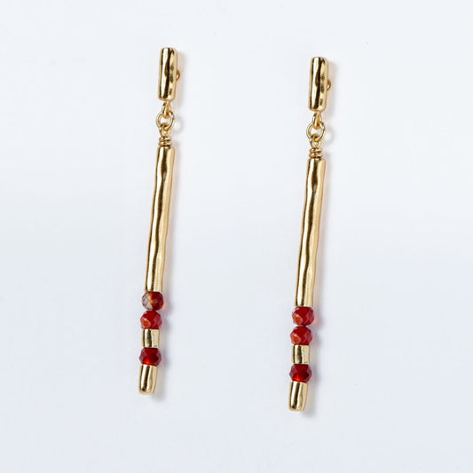 Urban Equestrian  Prism - Linea Carnelian Equestrian Earring
