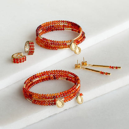 Urban Equestrian  Prism - Linea Carnelian Equestrian Earring