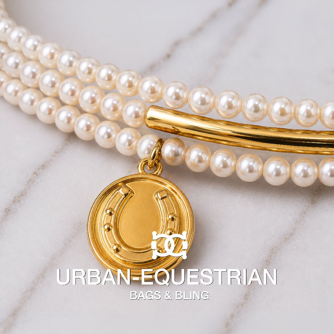 Urban Equestrian  Prism - Linea Pearl Equestrian Earring