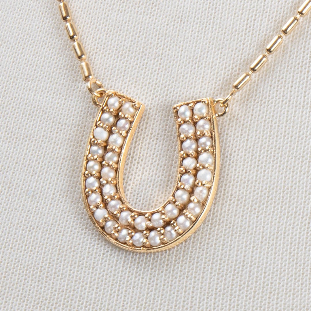 Urban Equestrian  Prism - Pearl Equestrian Horseshoe Necklace & Choker
