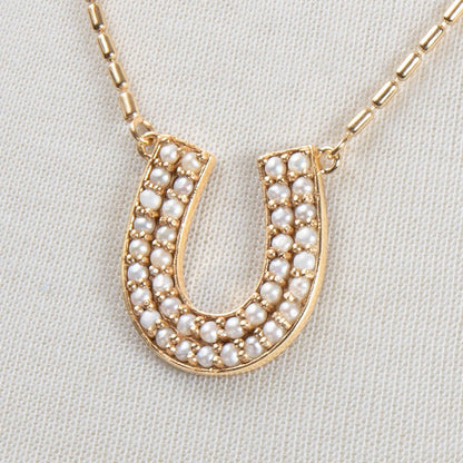 Urban Equestrian  Prism - Pearl Equestrian Horseshoe Necklace & Choker