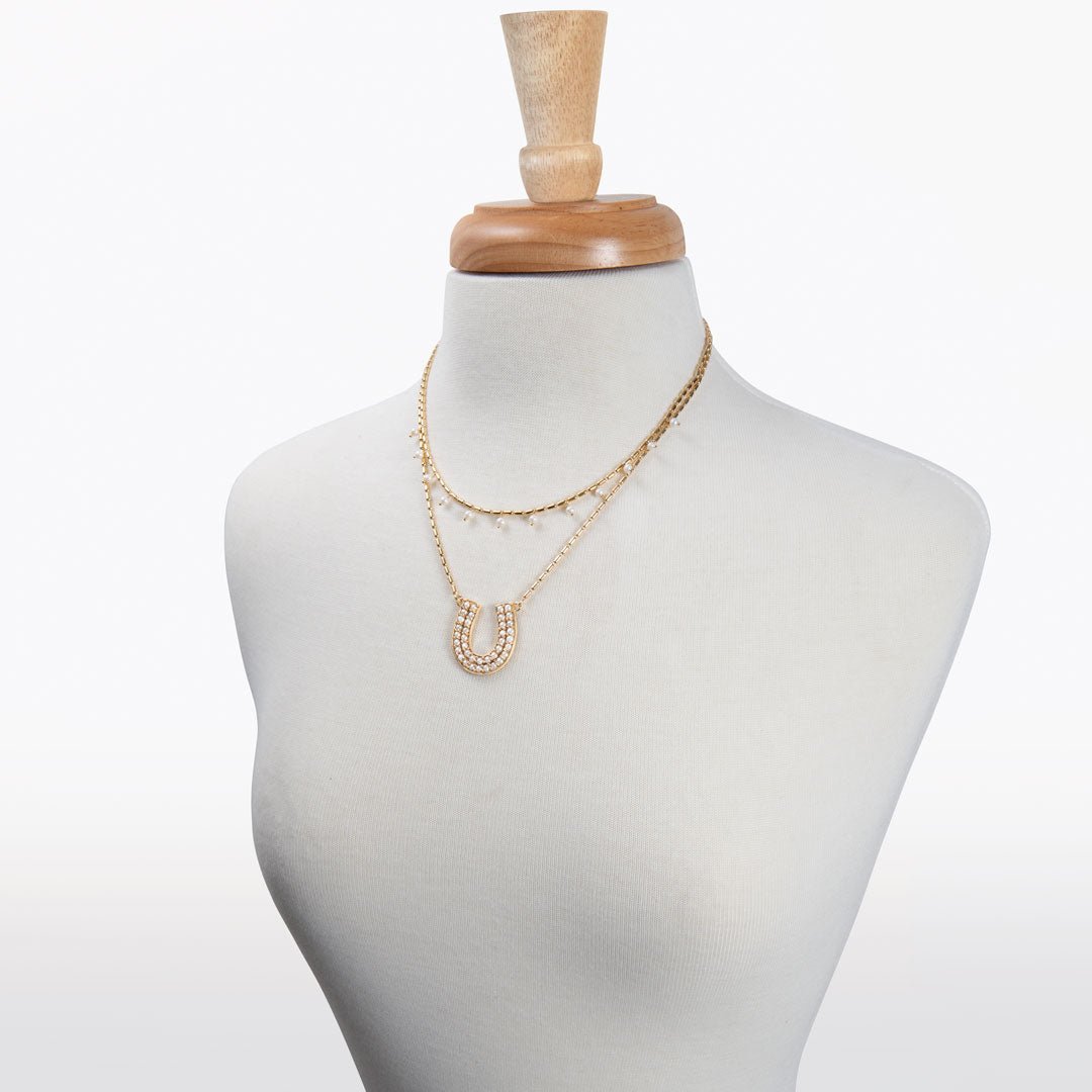 Urban Equestrian  Prism - Pearl Equestrian Horseshoe Necklace & Choker