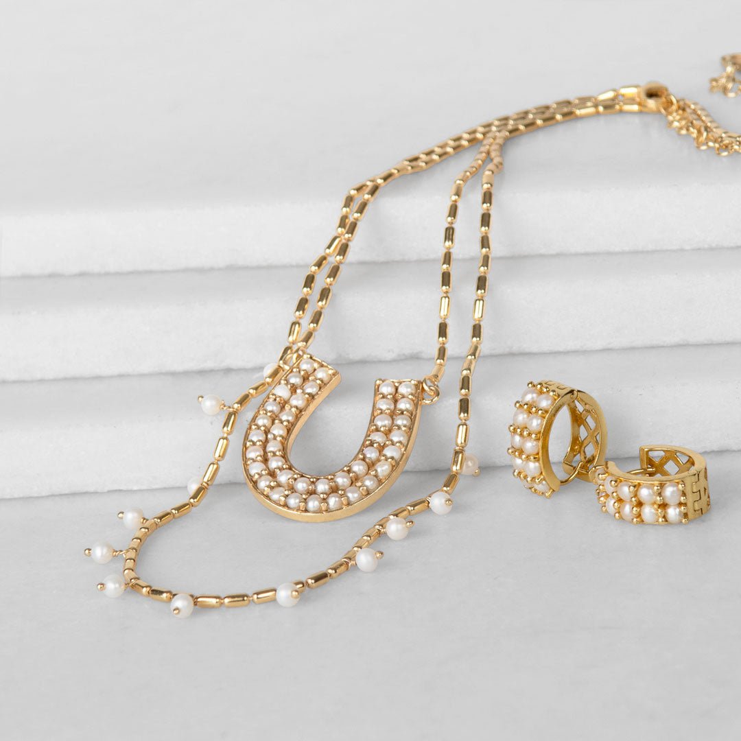 Urban Equestrian  Prism - Pearl Horseshoe Coin Equestrian Bracelet
