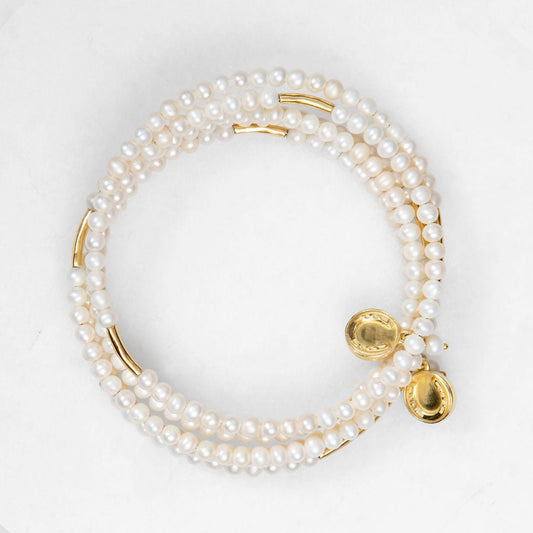Urban Equestrian  Prism - Pearl Horseshoe Coin Equestrian Bracelet