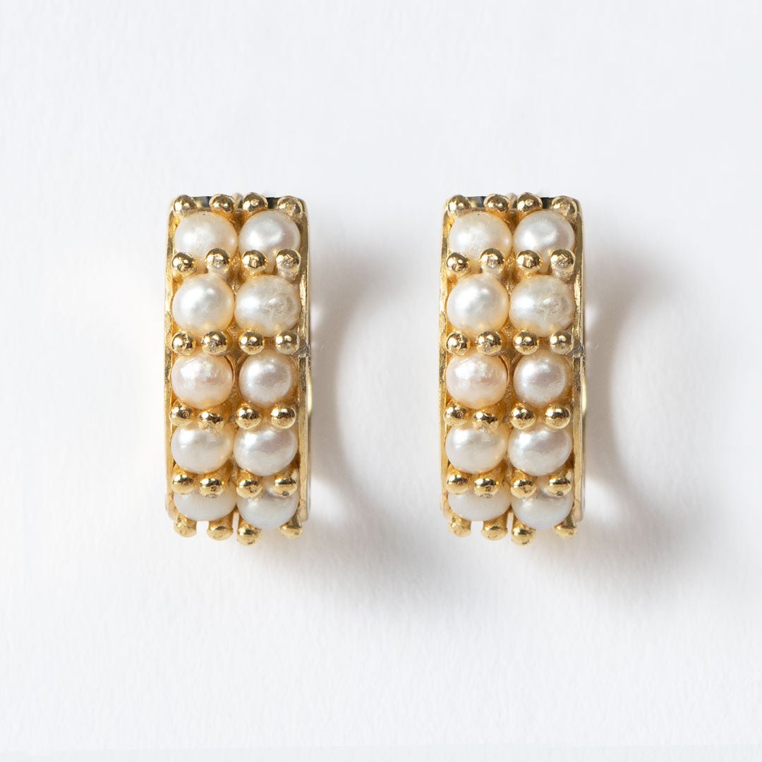 Urban Equestrian  Prism - Pearl Pave Horseshoe Earring