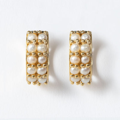Urban Equestrian  Prism - Pearl Pave Horseshoe Earring