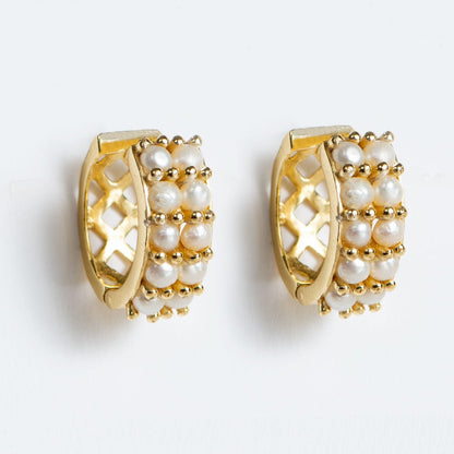 Urban Equestrian  Prism - Pearl Pave Horseshoe Earring