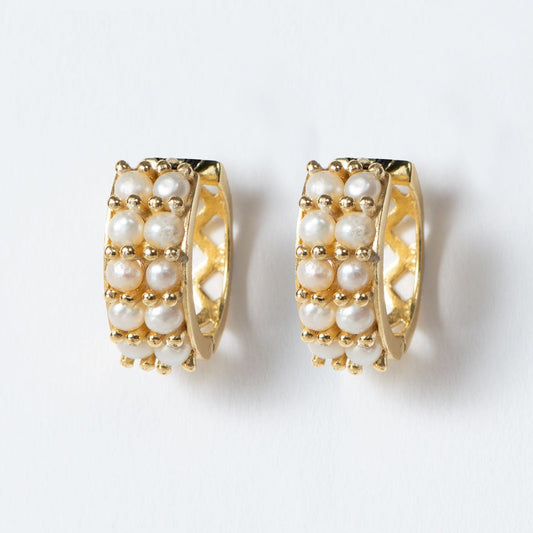 Urban Equestrian  Prism - Pearl Pave Horseshoe Earring