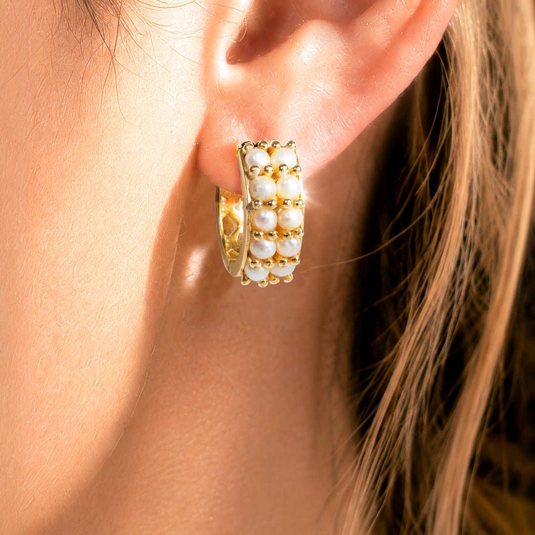 Urban Equestrian  Prism - Pearl Pave Horseshoe Earring