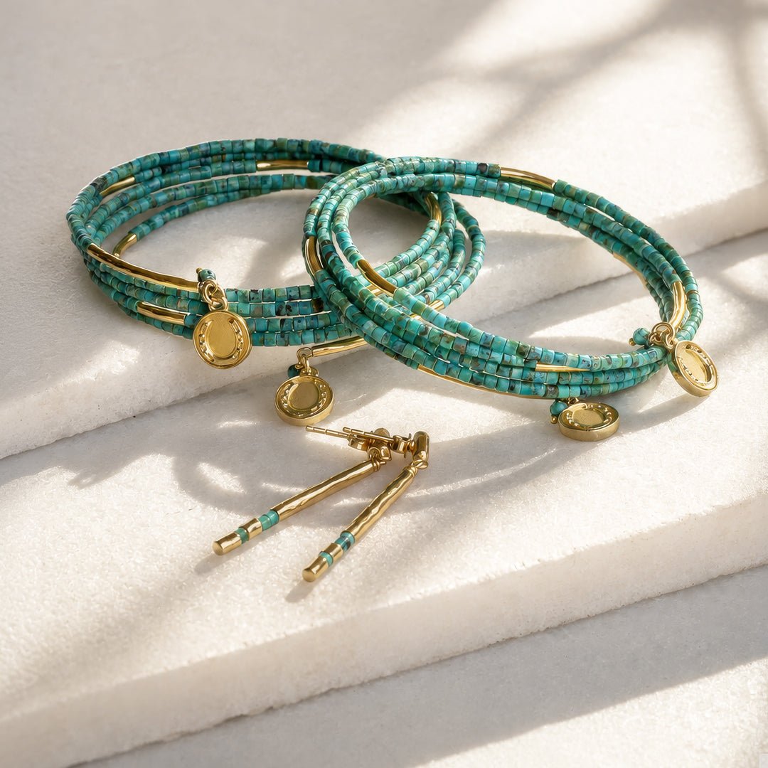 Urban Equestrian  Prism - Turquoise Equestrian Horseshoe Necklace & Choker