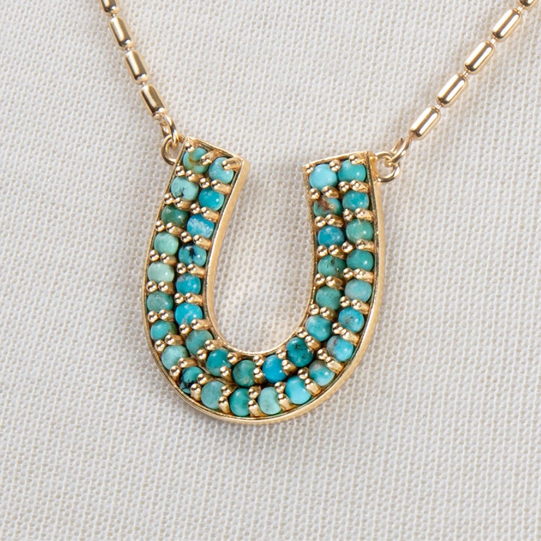Urban Equestrian  Prism - Turquoise Equestrian Horseshoe Necklace & Choker
