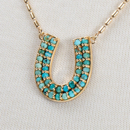 Urban Equestrian  Prism - Turquoise Equestrian Horseshoe Necklace & Choker
