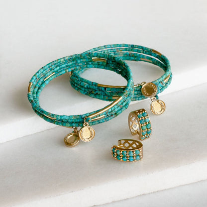 Urban Equestrian  Prism - Turquoise Equestrian Horseshoe Necklace & Choker