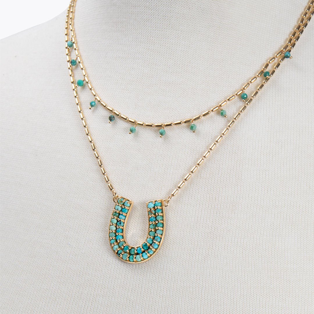 Urban Equestrian  Prism - Turquoise Horseshoe Coin Equestrian Bracelet