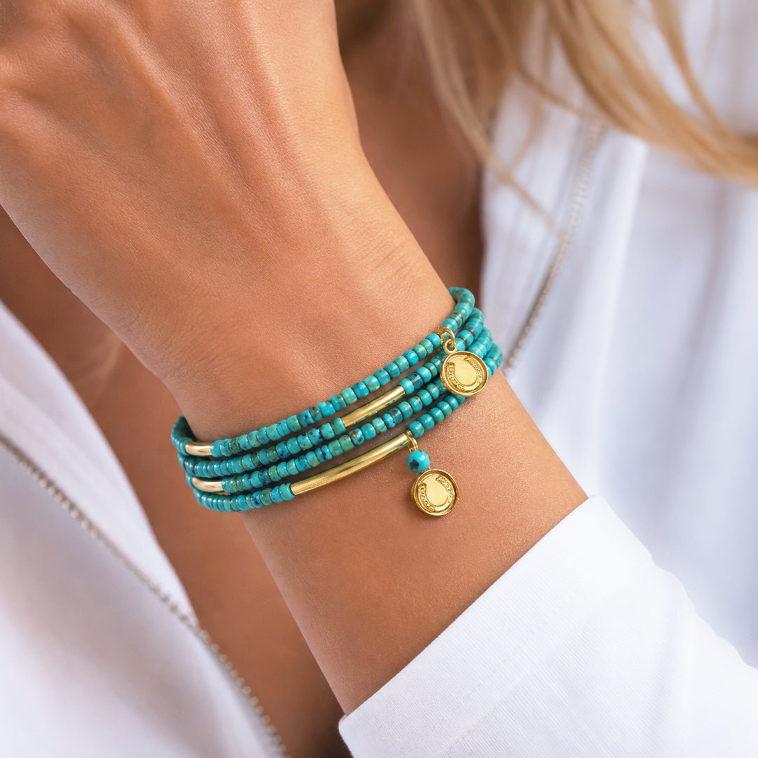 Urban Equestrian  Prism - Turquoise Horseshoe Coin Equestrian Bracelet