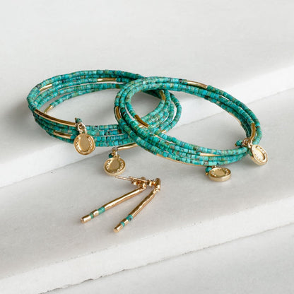 Urban Equestrian  Prism - Turquoise Horseshoe Coin Equestrian Bracelet