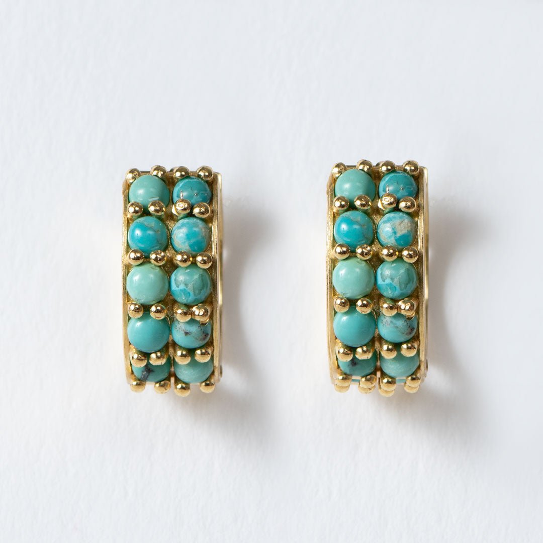 Urban Equestrian  Prism - Turquoise Pave Horseshoe Earring