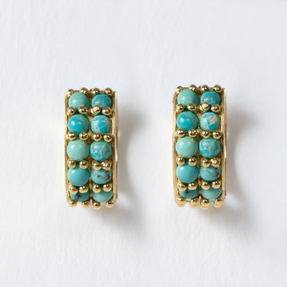 Urban Equestrian  Prism - Turquoise Pave Horseshoe Earring