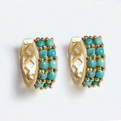 Urban Equestrian  Prism - Turquoise Pave Horseshoe Earring