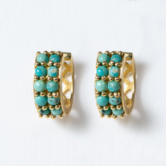 Urban Equestrian  Prism - Turquoise Pave Horseshoe Earring