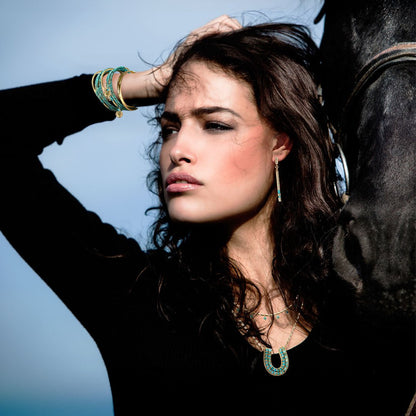 Urban Equestrian  Prism - Linea Turquoise Equestrian Earring