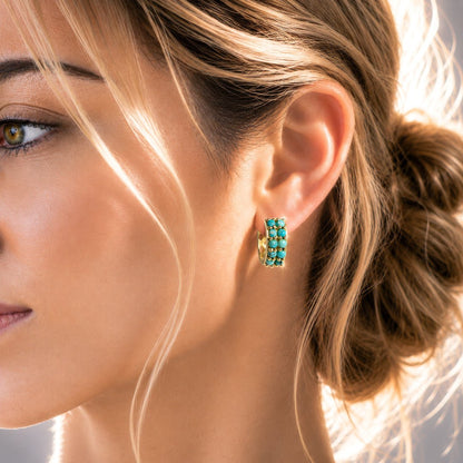 Urban Equestrian  Prism - Turquoise Pave Horseshoe Earring