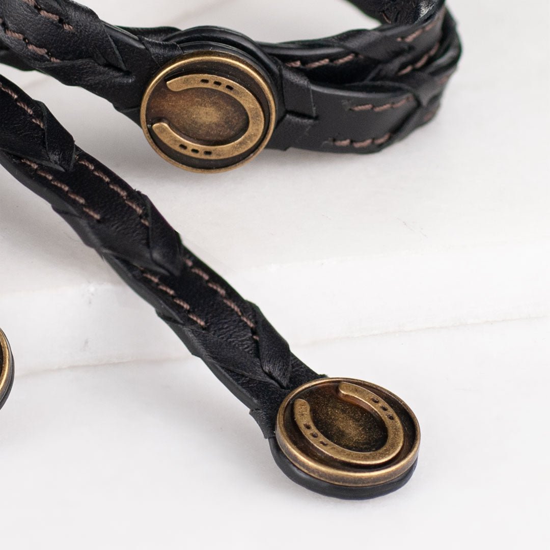 Urban Equestrian  Rialto - Double Wrap Horseshoe Snap Bracelet in Brass