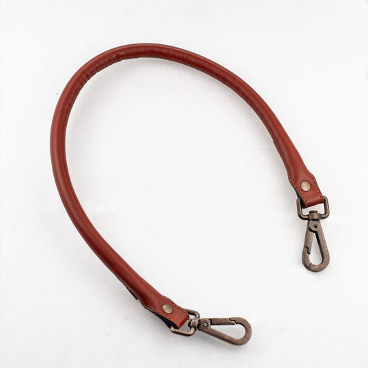 Urban Equestrian  Rolled Elbow - Cognac Italian Leather Strap with Antique Brass