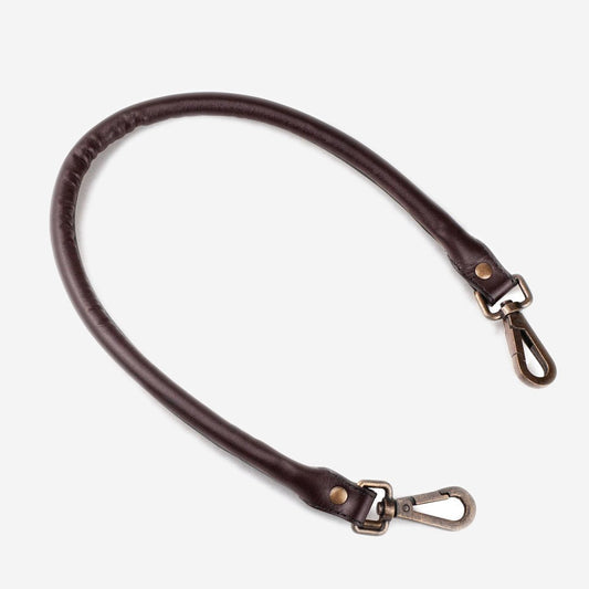 Urban Equestrian  Rolled Elbow - Deep Brown Italian Leather Strap with Antique Brass