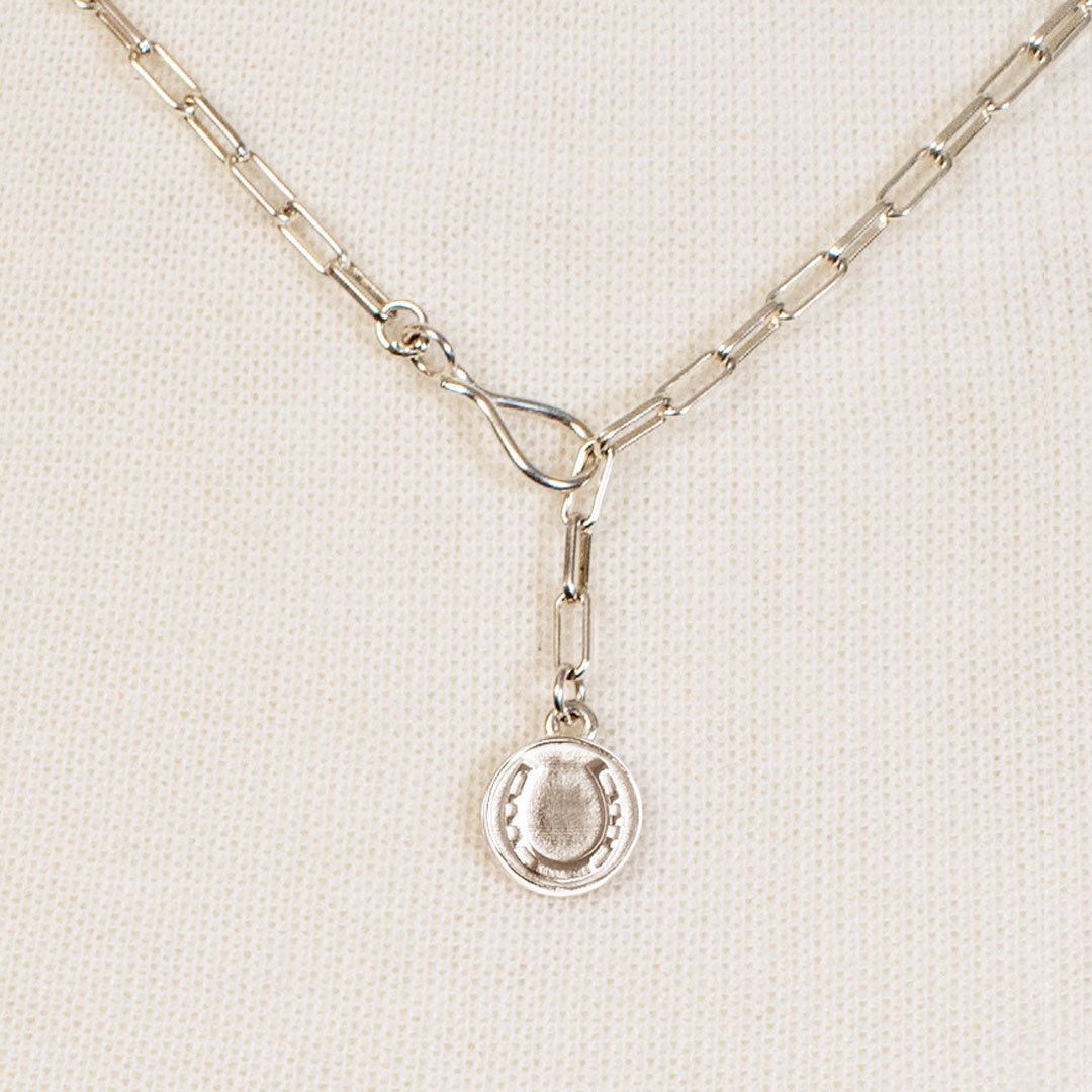 Urban Equestrian  Roxy - Paperclip Chain w/ Horseshoe Coin - Large Link in Silver