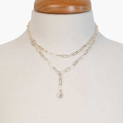 Urban Equestrian  Roxy - Paperclip Chain w/ Horseshoe Coin - Large Link in Silver