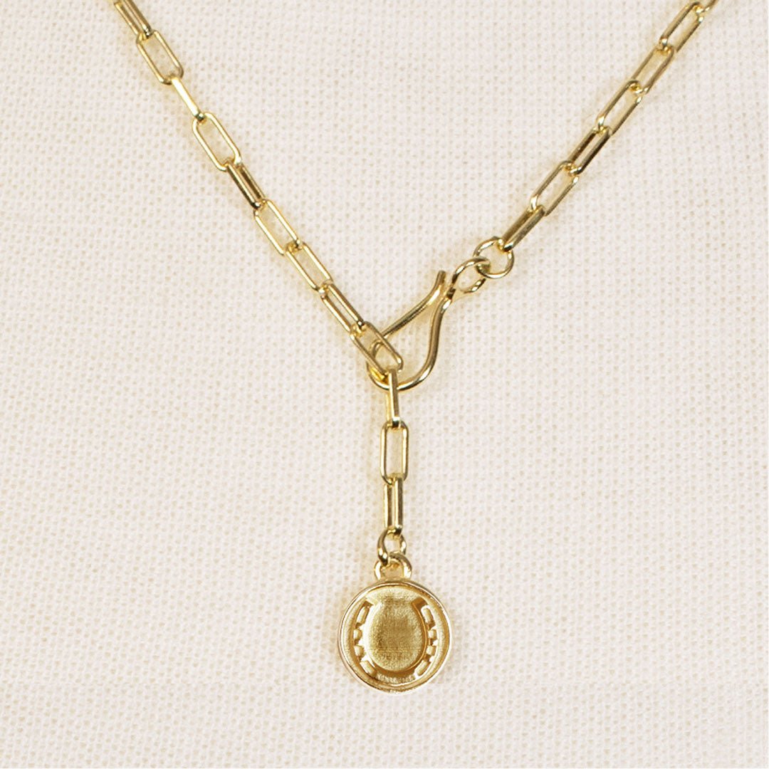 Urban Equestrian  Roxy - Paperclip Chain w/ Horseshoe Coin - Petite Link in Gold