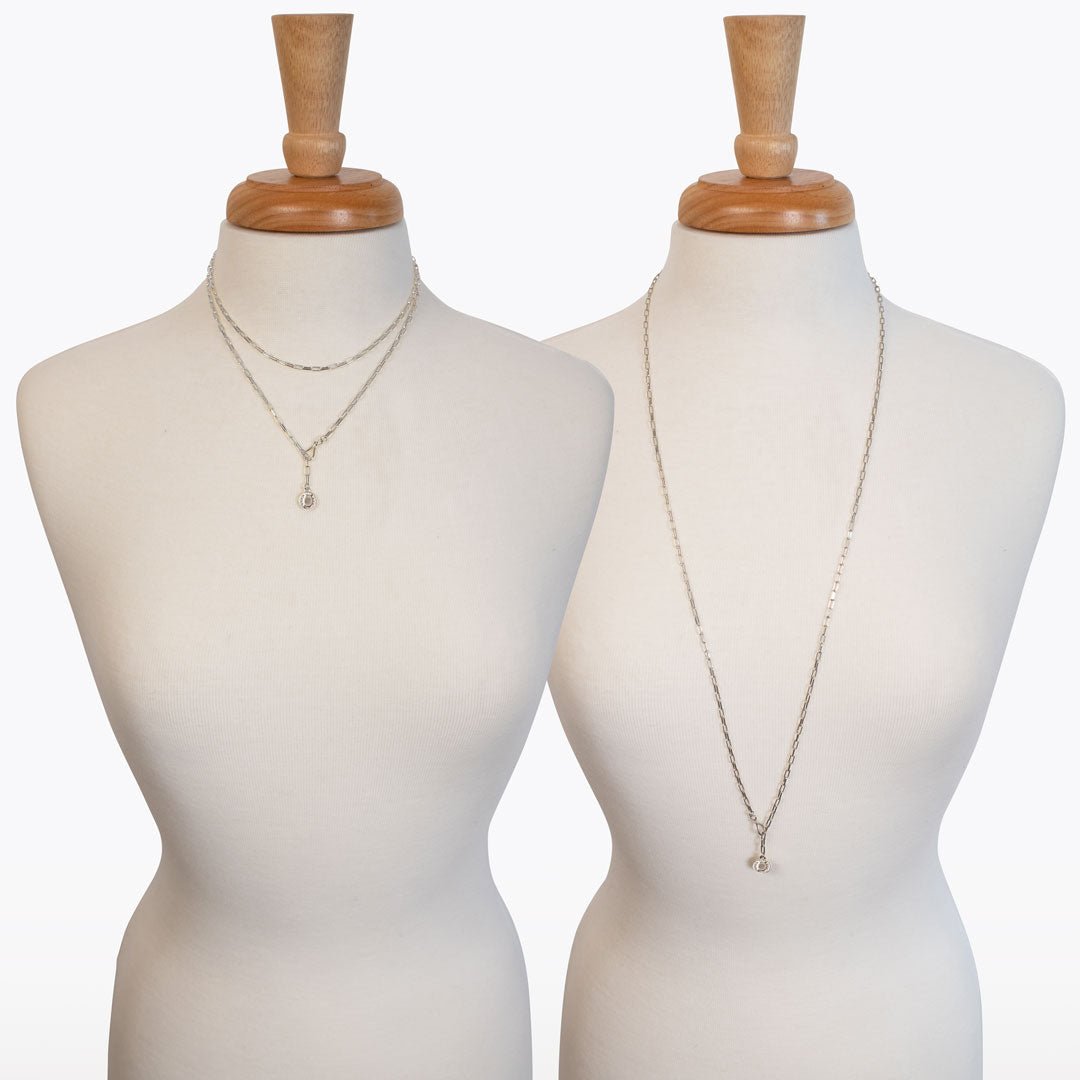 Urban Equestrian  Roxy - Paperclip Chain w/ Horseshoe Coin - Petite Link in Silver