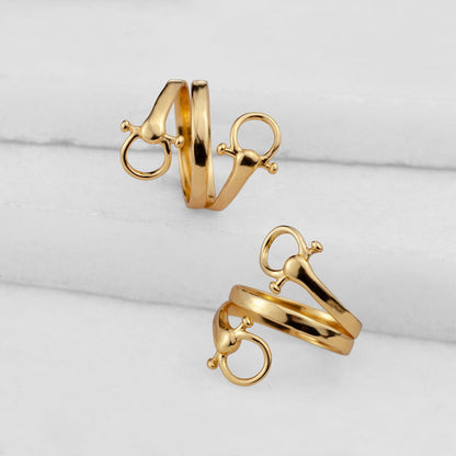Sandro - Equestrian Horse Bit Spiral Ring in Gold