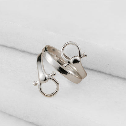 Sandro - Equestrian Horse Bit Spiral Ring in Silver