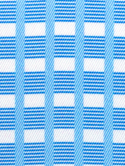 Essex Classics  Ladies "Luna II" Light Blue Short Sleeve Performance Show Shirt with Blue Check Trim