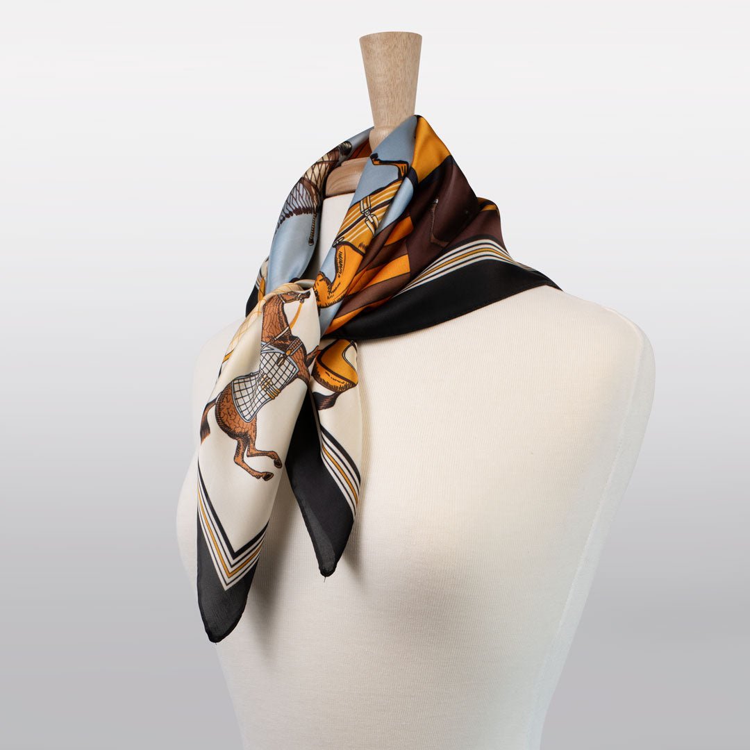 Urban Equestrian  Signature - Stylized Equestrian Scarf in Black