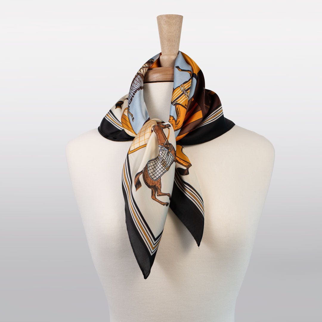Urban Equestrian  Signature - Stylized Equestrian Scarf in Black