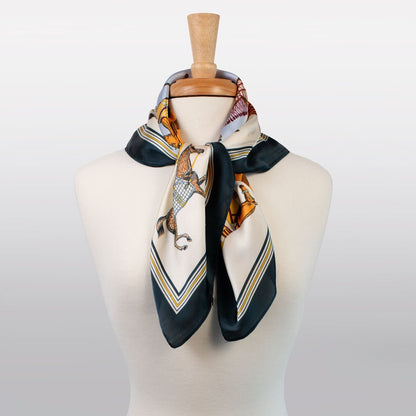 Urban Equestrian  Signature - Stylized Equestrian Scarf in Deep Blue