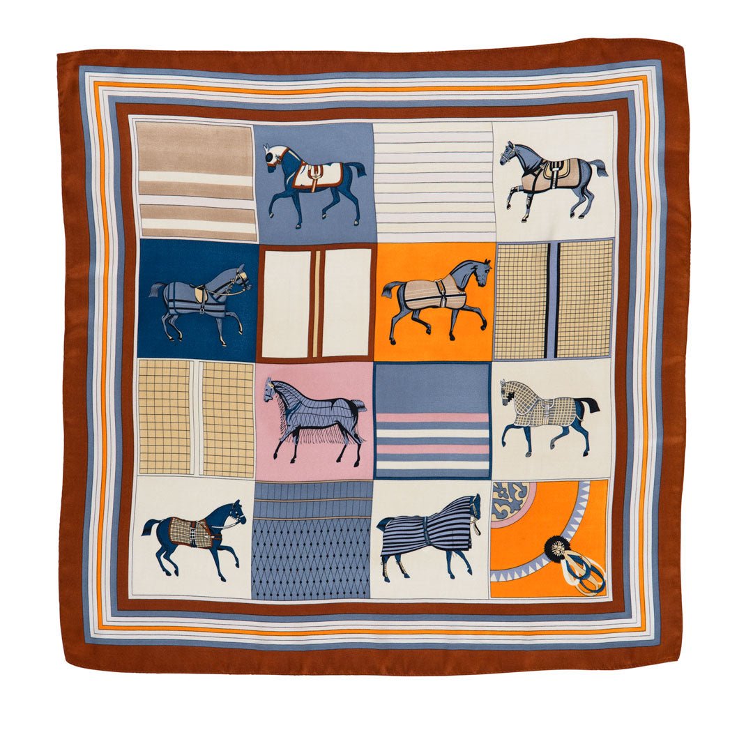 Urban Equestrian  Signature - Stylized Equestrian Scarf in Deep Safron