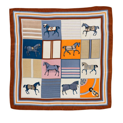 Urban Equestrian  Signature - Stylized Equestrian Scarf in Deep Safron