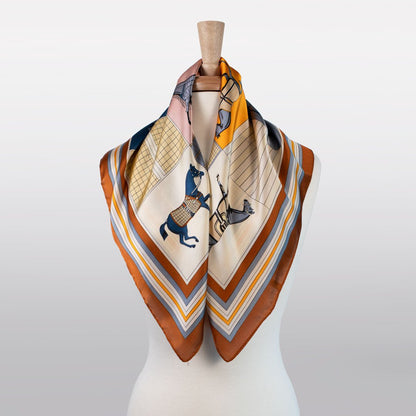 Urban Equestrian  Signature - Stylized Equestrian Scarf in Deep Safron