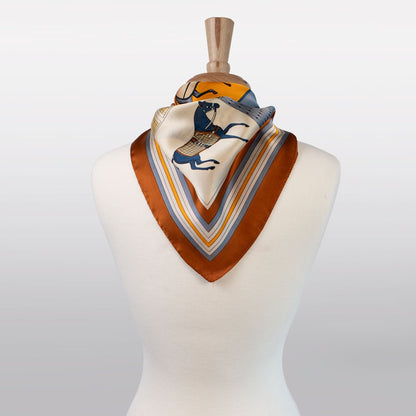 Urban Equestrian  Signature - Stylized Equestrian Scarf in Deep Safron