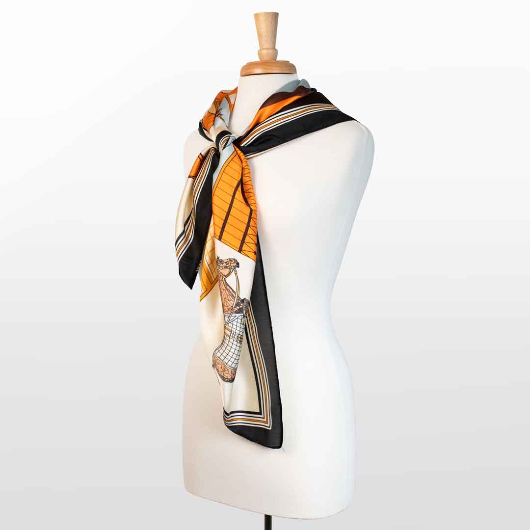 Urban Equestrian  Signature - Oversize Equestrian Scarf in Black